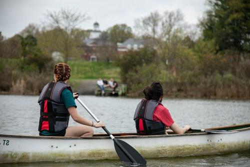 Students canoeing at St. John’s College in Annapolis